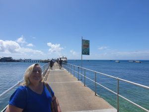 Nicole Anderson at the jetty area of Green Island